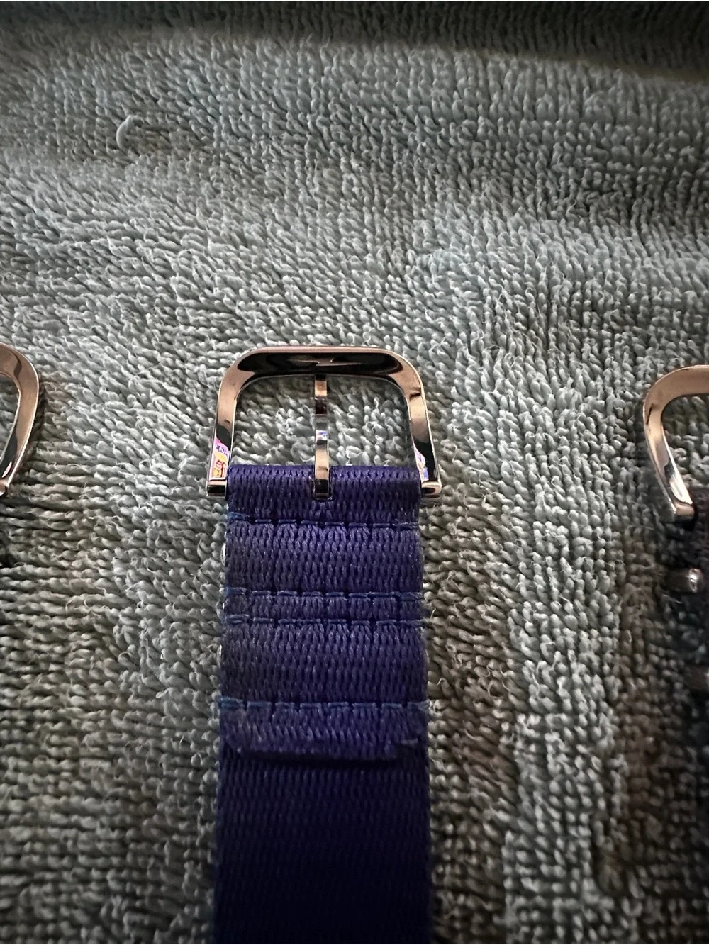 Shinola Men’s 24mm Nylon Apple Watch Strap(Lot of 3). Blue, Green, Grey.